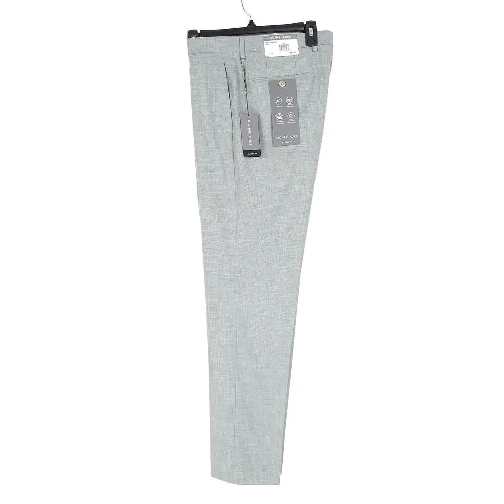 Michael Kors Mens Classic Fit Dress Pants 35x32 Mint Green Sharkskin Stretch NWT